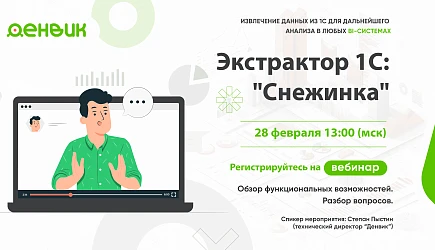 Онлайн вебинар: Экстрактор 1С: "Снежинка" - обзор функциональных возможностей.